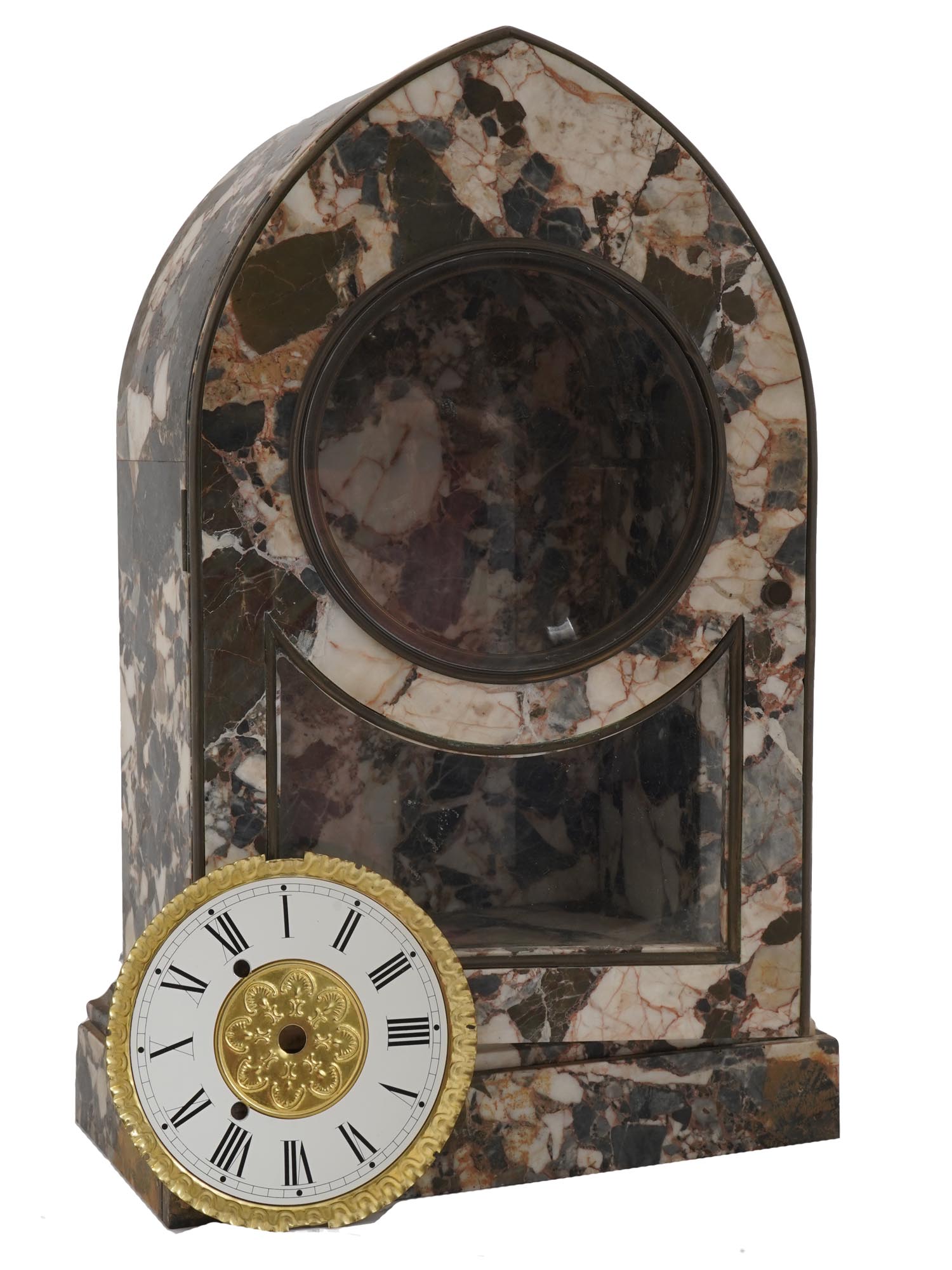 MANMADE GRANITE CASE FOR MECHANICAL MANTEL CLOCKS PIC-